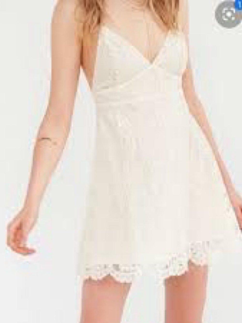 Kimchi Blue Ivory Lace Slip Dress Mini Coquette Cottagecore Rush Week XS